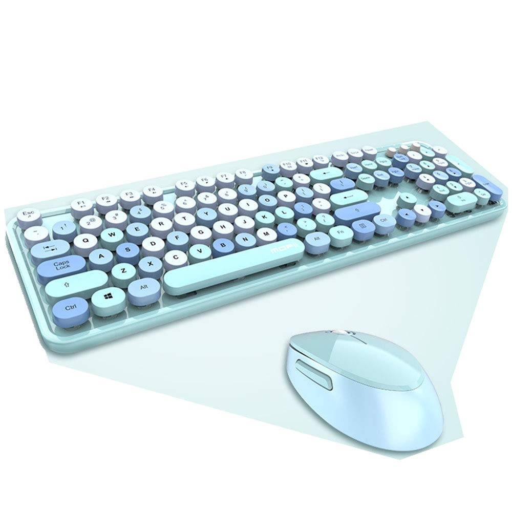 水色アートデザインキーボードと黒USBキーボード・マウス付き Amazon